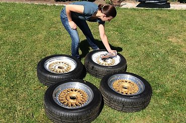 BMW 525E Mycie felg BBS RS #BMW525e #BMWE28 #ETA