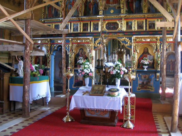 Ikonostas cerkwi w Zdyni (prace renowacyjne sklepienia)