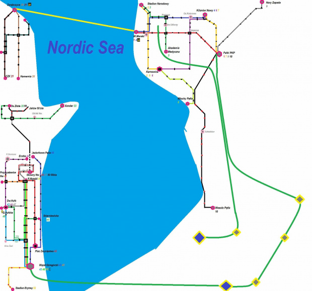 Mapa Nordic sea #tramwaje