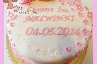 Tort na chrzest dla dziewczynki z dzidziusiem i różą #chrzest #dzidziuś #kwiaty #róża #tort #TortNaChrzestDlaDziewczynki #TortyKraków #TortyWalentynki